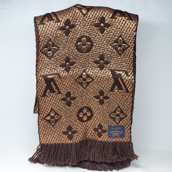 Louis Vuitton Logomania Shine Brown Monogram Scarf - Picture 9 of 13